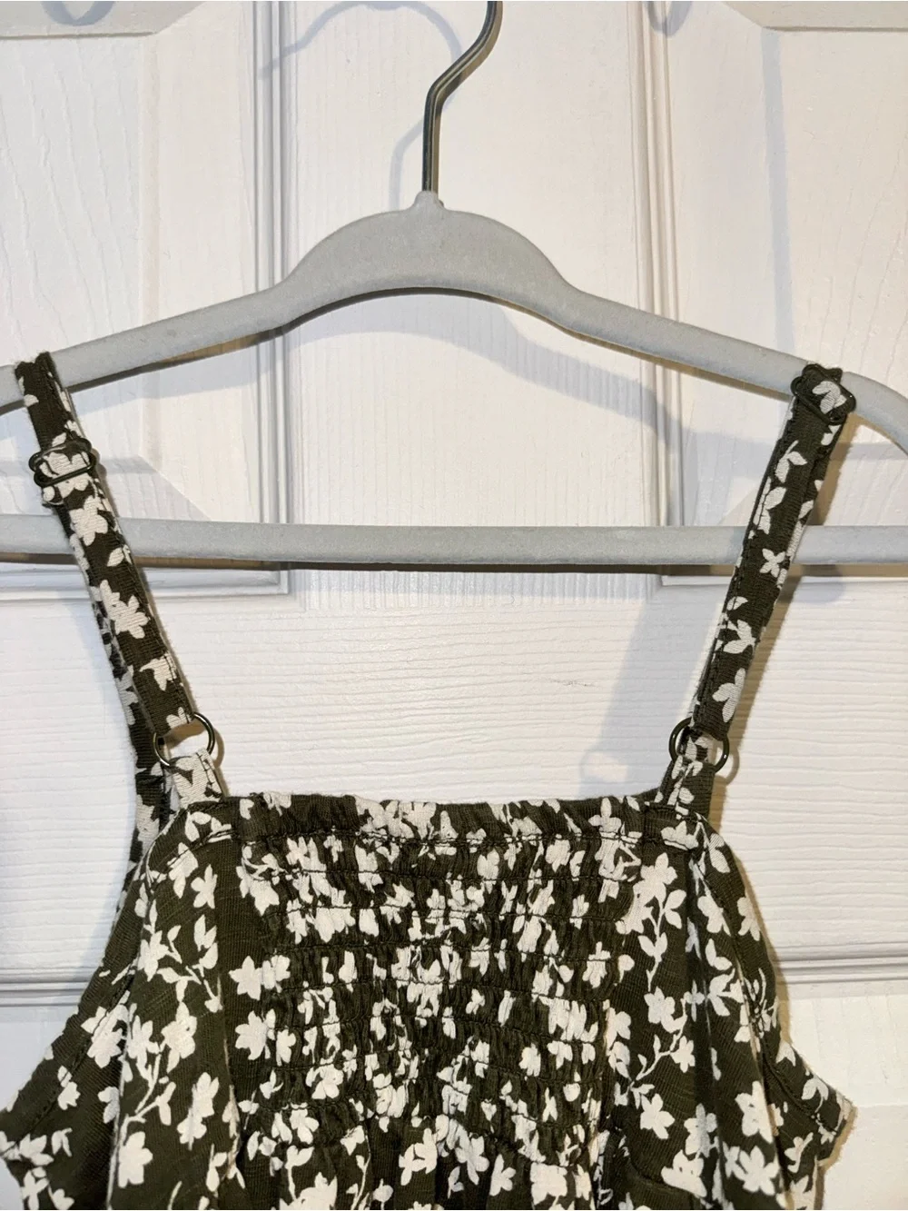 GAP Olive Green Floral Tiered Dress